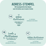 Individueller Adressstempel gelettert von Christine Drogt...