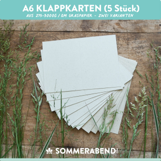 A6-Klappkarten Graspapier (5 Stück 275-300g Naturpapier)