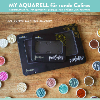 "My Aquarell" Personalisierter Leerkasten für runde Coliro Pearlcolors