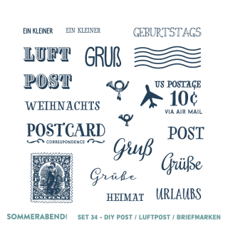 Clearstamp Set 34 - Luftpost / Briefmarken