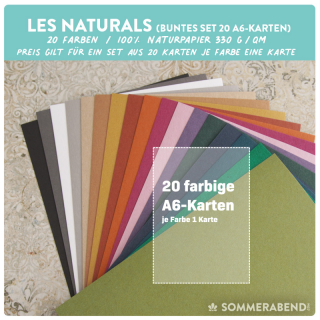 les Naturals 20er Set A6-Karten (alle Farben je einmal)
