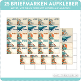 25 Briefmarkenaufkleber auf 1xA4-Papierbogen angestanzt
