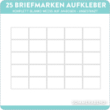 25 Briefmarkenaufkleber auf A4-Papierbogen angestanzt 25...
