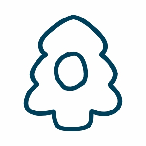 Tannenbaum Lebkuchen Umriss mit Loch