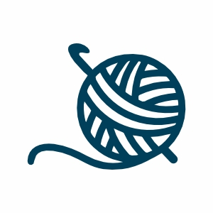 Wollknäuel mit Häkelnadel