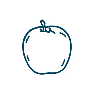 Apfel komplett Umriss