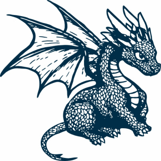 kleiner Drache 33x33mm