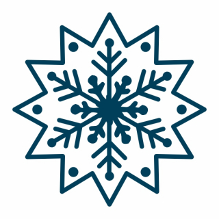 Stern 12zackig Umriss mit detaillierter Schneeflocke