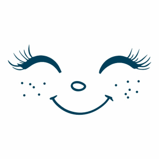 Smiley Augen zu detailliert mitSommersprossen