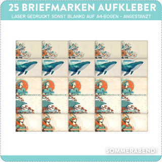 25 Briefmarken gedruckt blanko