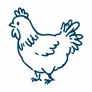 süßes Hühnchen Umriss