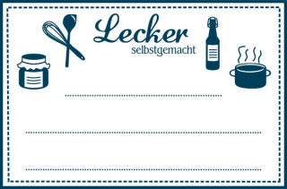Label eckig "Lecker selbstgemacht Kochlöffel" 58x38mm