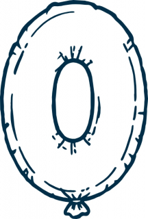 Ballonzahl 0 26x38mm