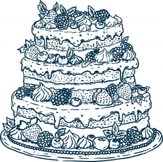 detaillierte dreistöckige Torte 47x47mm