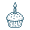 Muffin mit Kerze M78