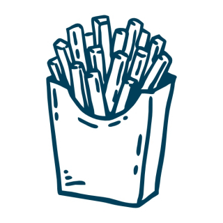 Pommes in Fastfood-Schütte A80