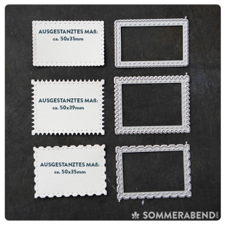 3 verschiedene Briefmarken Stanzschablone