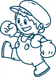 Junge nach links hüpfend 23x31mm