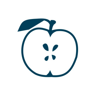 Apfel halbiert Umriss