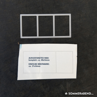 Crealies Stanzschablone no.11- 3 Briefmarken