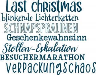 Last Christmas, blinkende Lichterketten 46x39mm